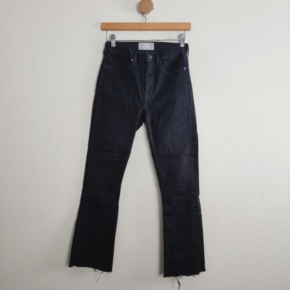 NEW Everlane Black The Kick Crop Flare Raw Hem High Waisted Jean - Picture 5 of 13